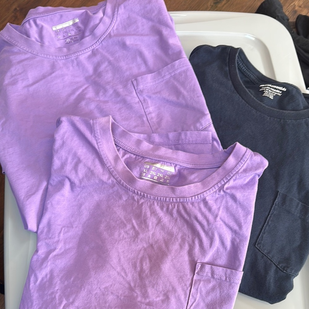 Men's Purple and Black T-Shirts with Pockets